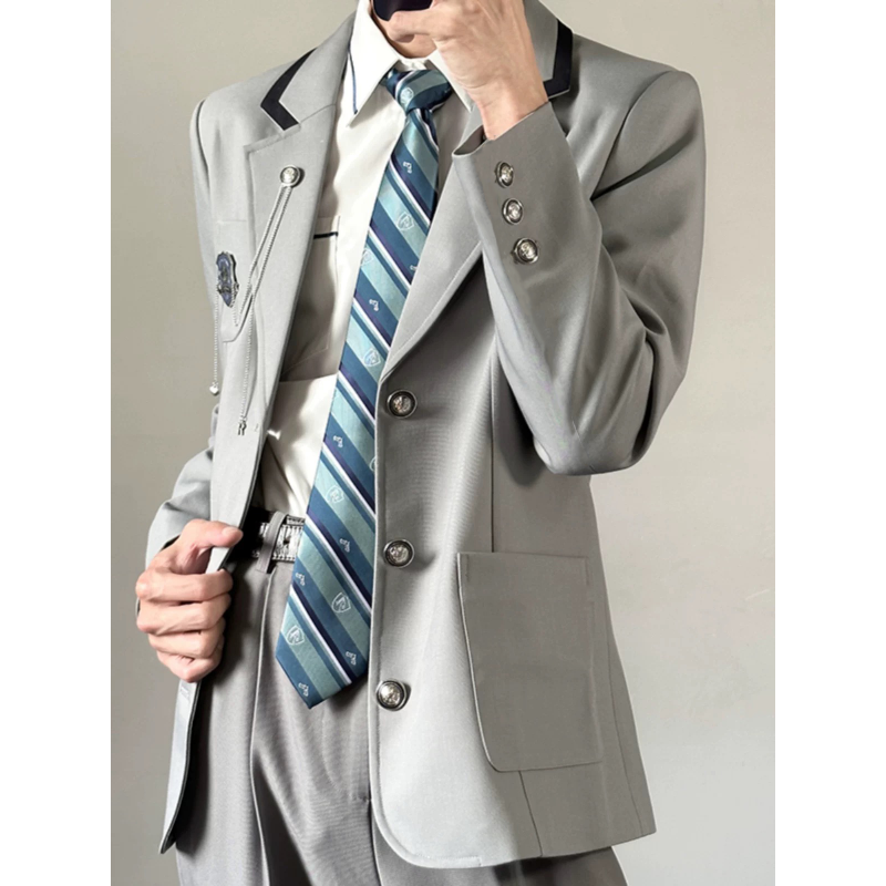 Vintage Fashion Instagram - ชุดเครื่องแบบ DK สไตล์โรงเรียนญี่ปุ่น - เสื้อเบลเซอร์ปัก Crest