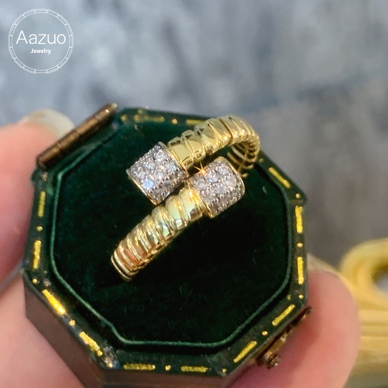 Vintage Fashion Instagram - อาซูโอ แหวนทองคำ 18K ประดับเพชรแท้ ขายดีในอินสตาแกรม แหวนแฟชั่น