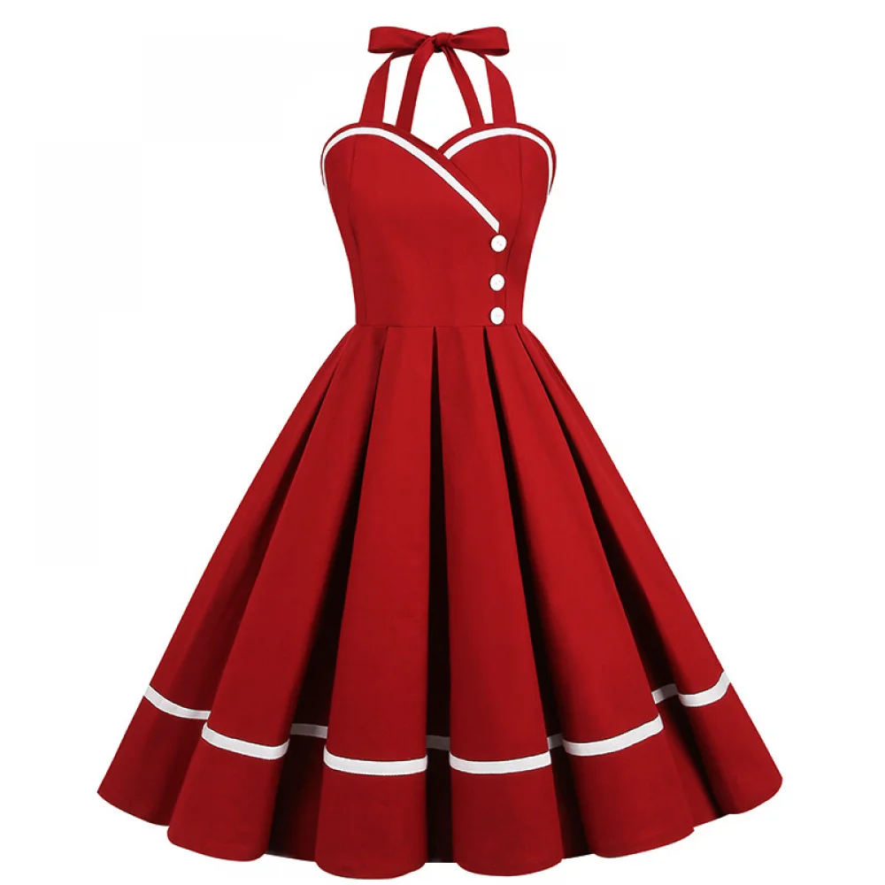Vintage Fashion Dress - ฮาโลวีน 50s 60s 80s Retro ผู้หญิงแฟชั่น