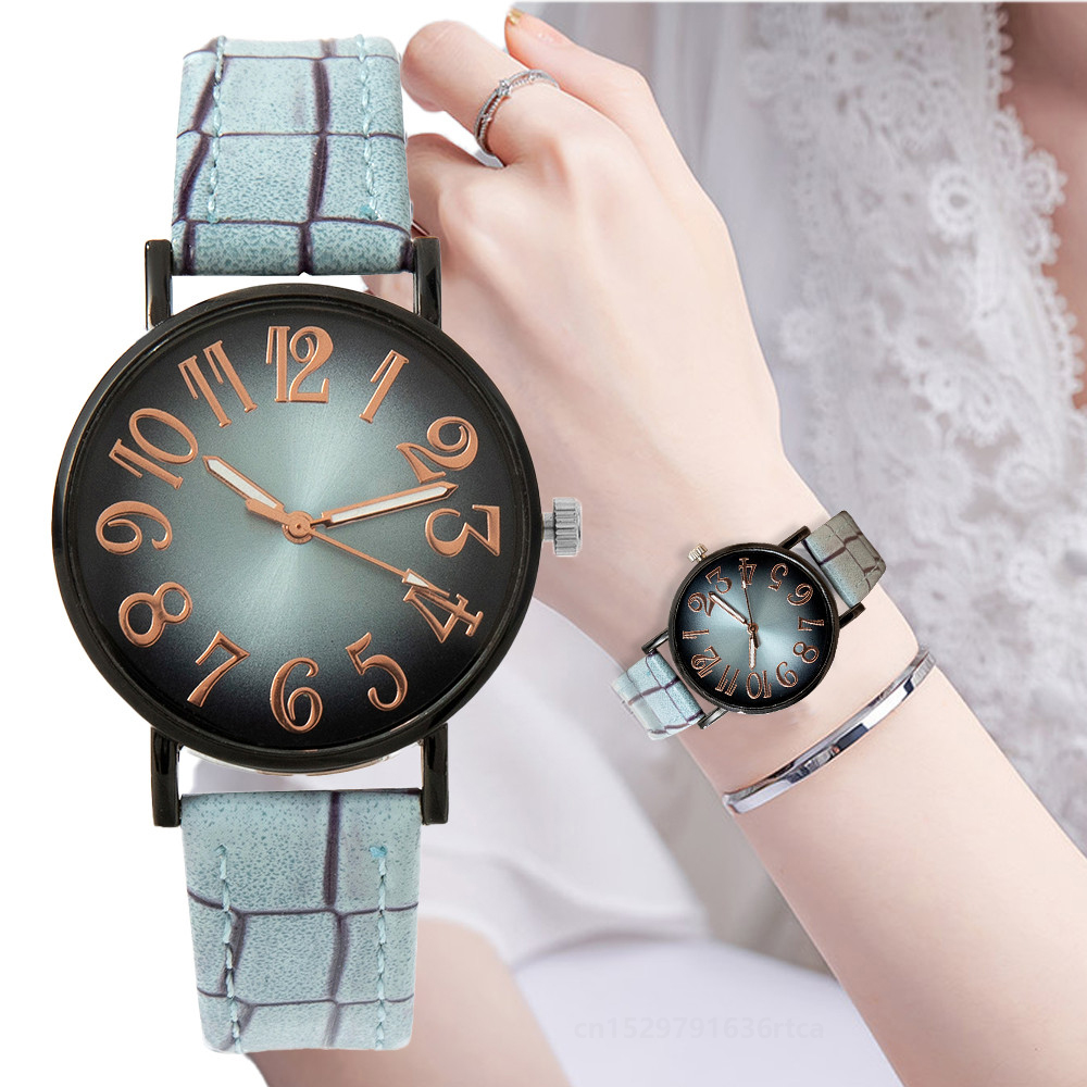 Vintage Fashion Watches - นาฬิกาควอทซ์ดิจิตอลวินเทจสำหรับสุภาพสตรีสายหนังลายสก๊อตลำลองนาฬิกาผู้หญิงดูหรูหรา