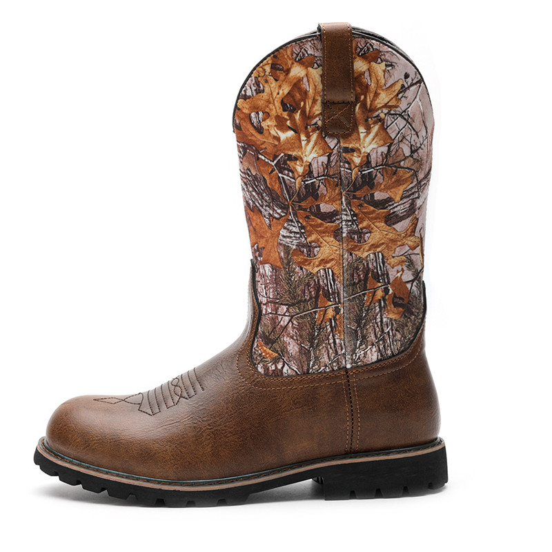 Vintage Fashion Boots - ขนาดใหญ่ 48 รองเท้าบูทผู้ชายคลาสสิกแฮนด์เมดเย็บปักถักร้อยรองเท้าหนังวินเทจรองเท้าคาวบอยตะวันตกแฟชั่นบุรุษมอเตอร์ไซค์ โบตาส