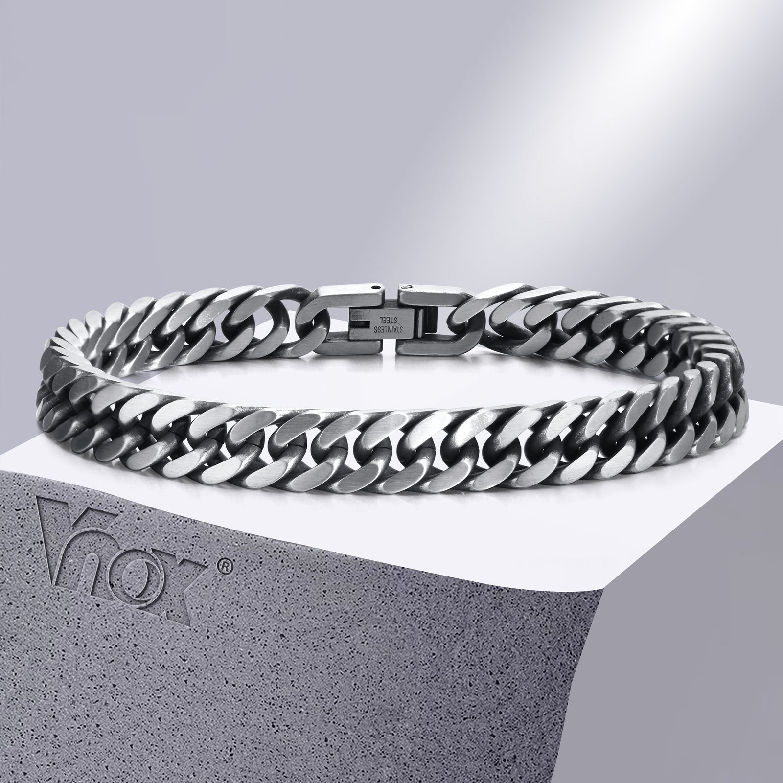 Vintage Fashion Retro Outfit - Vnox Chunky Retro Cuban CHAIN สร้อยข้อมือผู้ชาย,VINTAGE