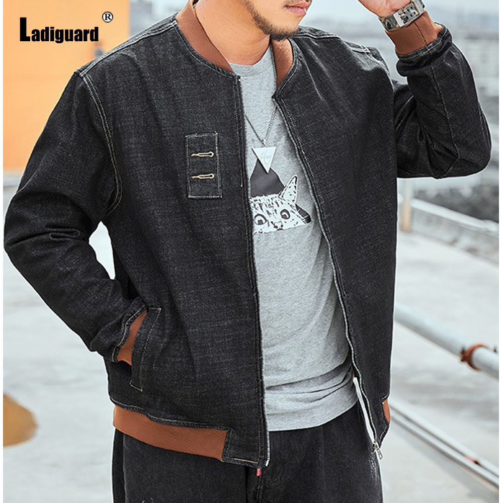 Patchwork Jean Jacket - Ladiguard แจ็คเก็ตเดมินปะต่อผู้ชาย, แจ็คเก็ตยีนส์ปะต่อคอจีน7XL ขนาดใหญ่พิเศษ2024แจ็คเก็ตยีนส์แฟชั่นฤดูใบไม้ผลิใหม่
