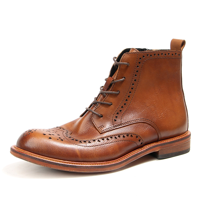 Vintage Fashion Boots - Vintage Mensข้อเท้ารองเท้าเชลซีหรูหราของแท้หนัง 2025 ฤดูใบไม้ผลิกลางแจ้งสไตล์อังกฤษแฟชั่นBroguesธุรกิจรองเท้าชาย