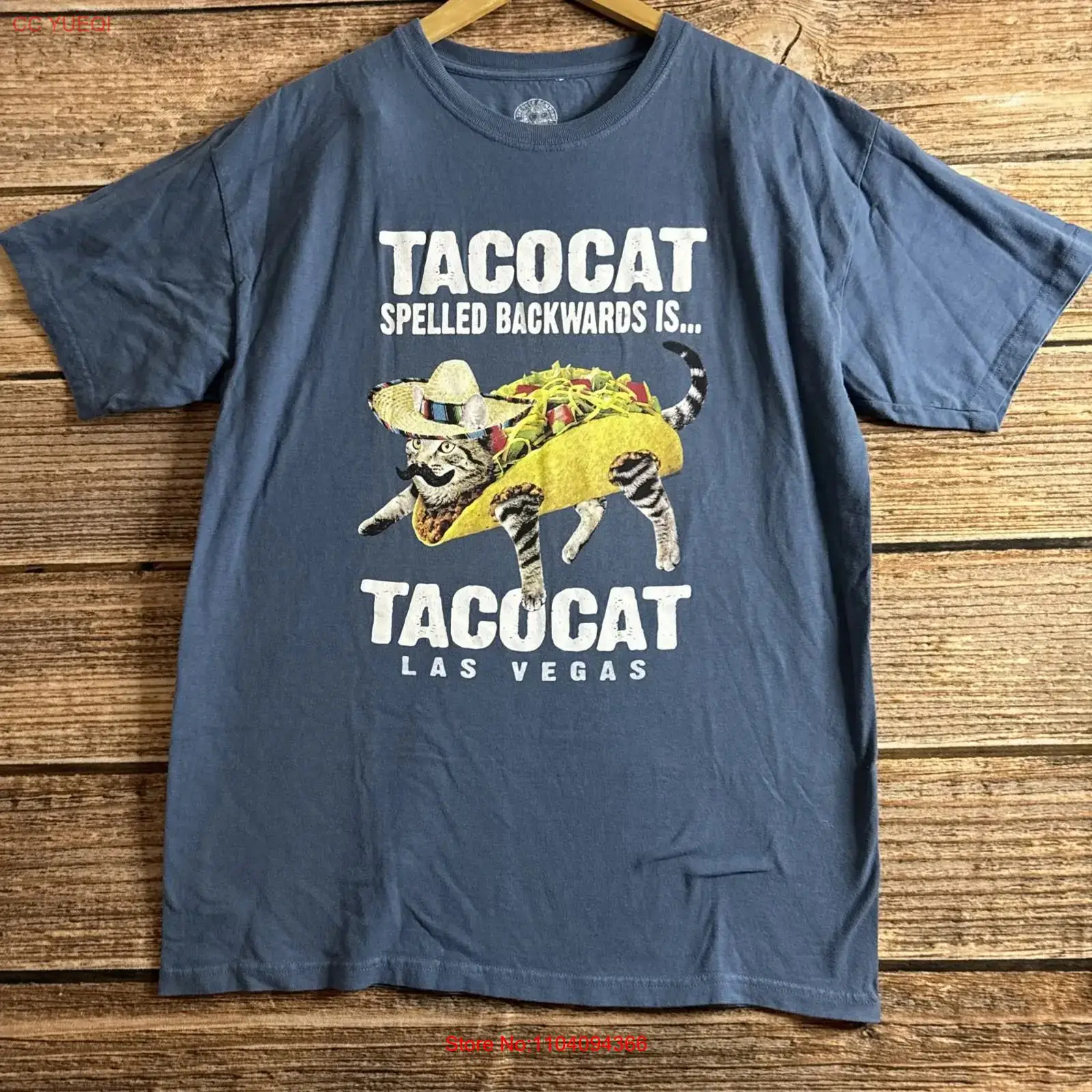 Vintage Vegas Fashion - เสื้อยืด TacoCat Spelled Backwards is Las