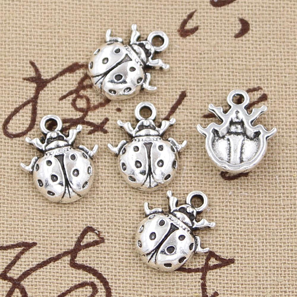 Vintage Fashion Bug - 12Pcs Charms Ladybug Bug 16X14มม.โบราณทำจี้ Fit,Vintage