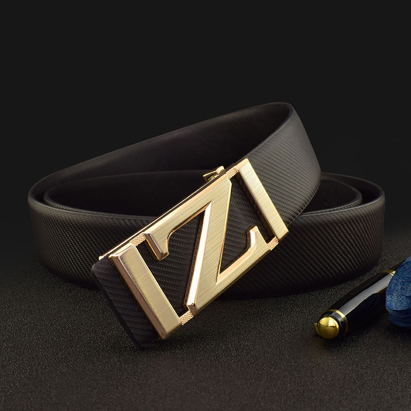 Z Vintage Fashion - ใหม่เข็มขัดผู้ชายสีขาว Designer Z Letter Casual แท้แฟชั่นเข็มขัดหนังสีขาวแฟนซี