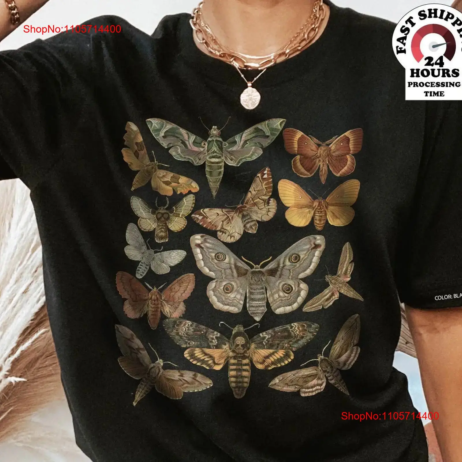 Vintage Fashion Bug - เสื้อยืดลายแมลงสไตล์คอทเทจคอร์ ลายแมลง แฟชั่นโกบลินคอร์ เสื้อผ้าสไตล์ดาร์กอะคาเดเมีย วินเทจ ลุคเท่ๆ