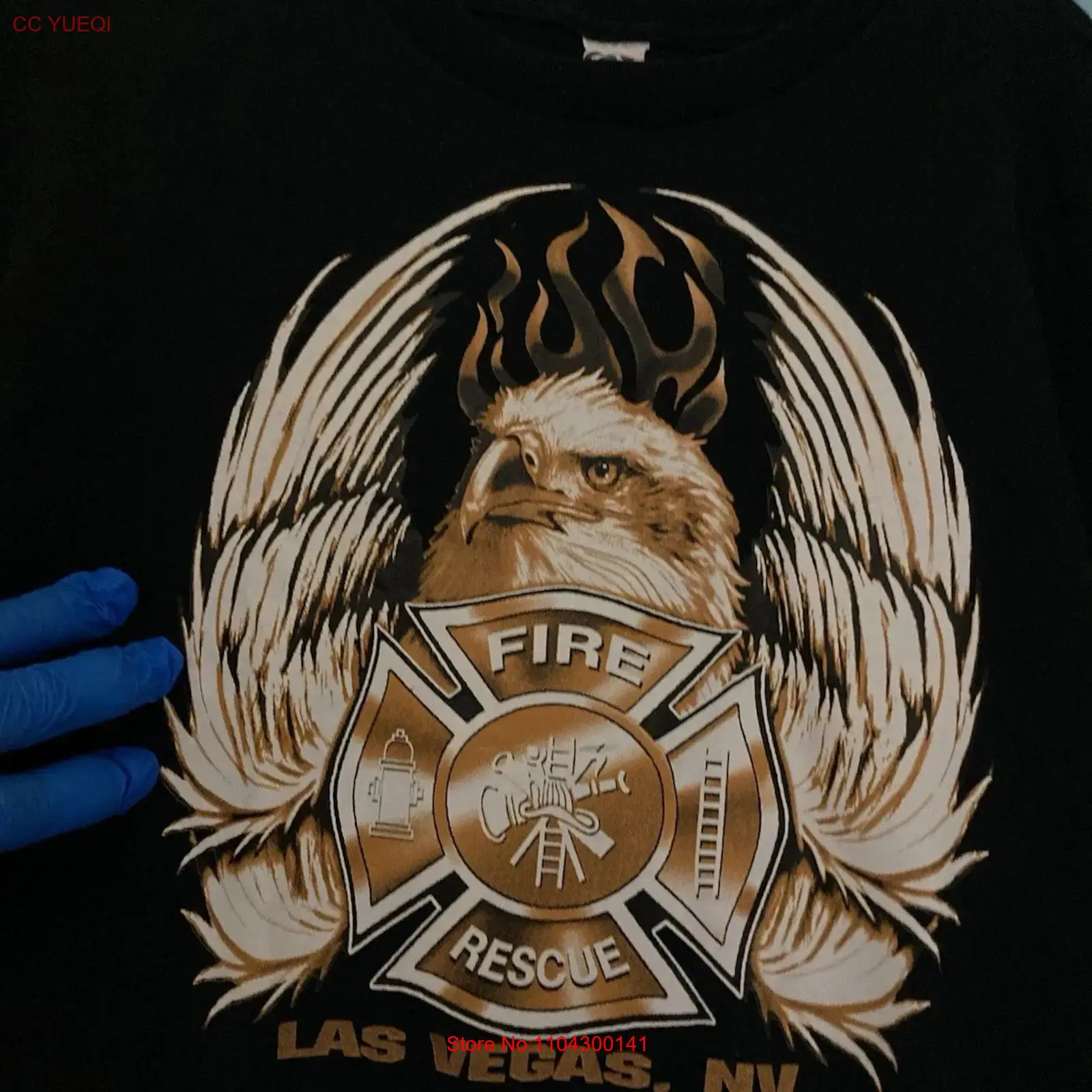 Vintage Vegas Fashion - LAS VEGAS FIRE RESCUE เสื้อยืด XL