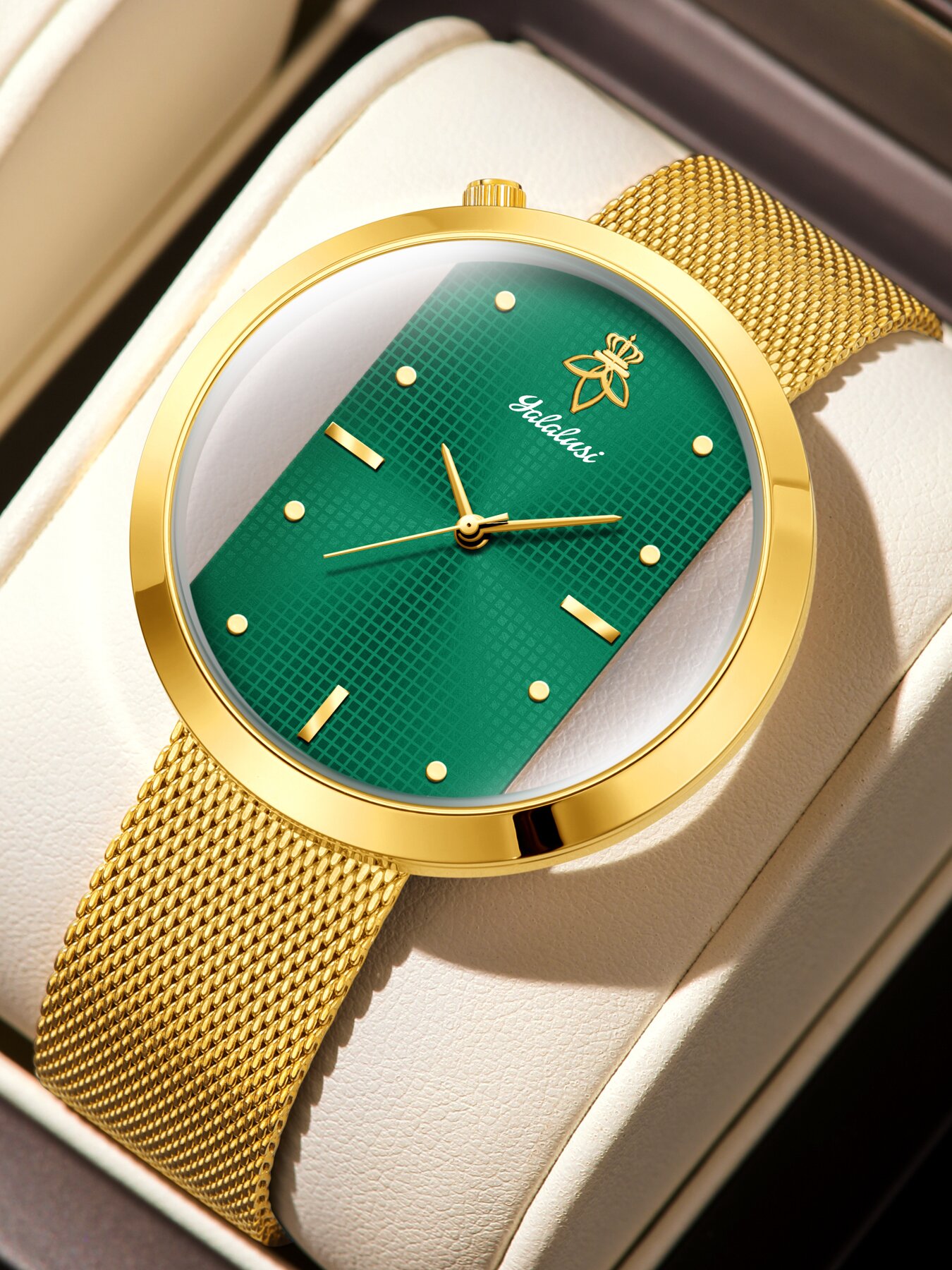 Vintage Fashion Watches - YaLaLuSi นาฬิกาข้อมือสตรีสไตล์วินเทจพร้อมขอบหน้าปัดแบบโปร่งและสายตาข่าย – ของขวัญที่สมบูรณ์แบบ