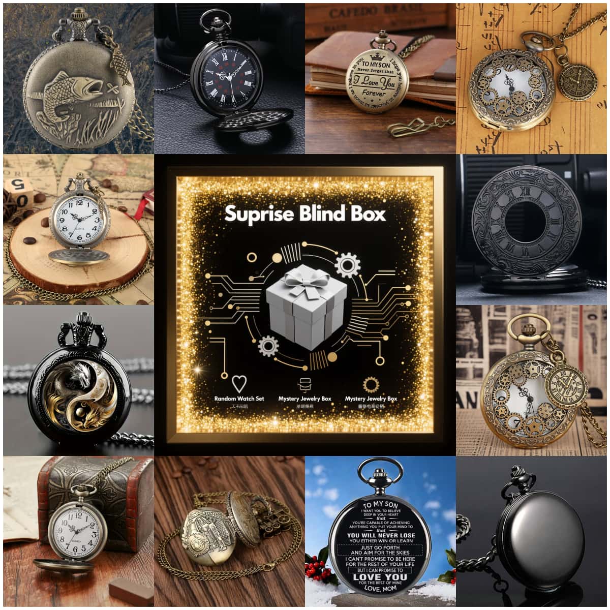 นาฬิกาพกควอตซ์วินเทจสุ่มแบบ 1  - Vintage Fashion Watches บทวิจารณ์และราคา