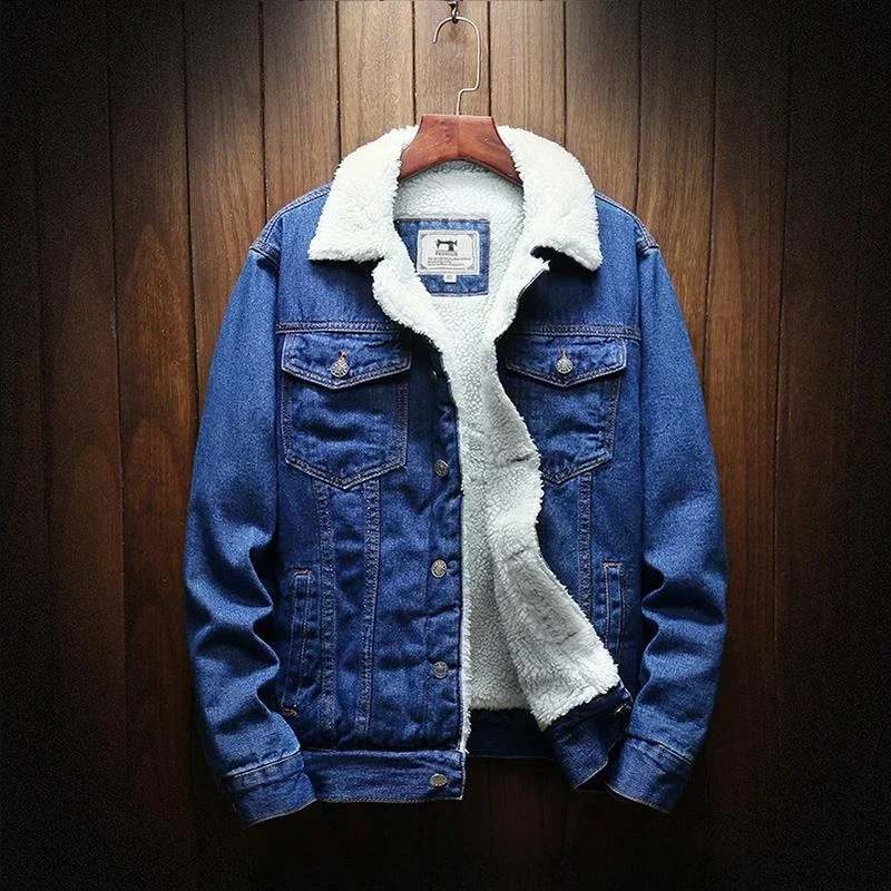แจ็คเก็ตยีนส์ผู้ชาย Padding กั - Patchwork Jean Jacket บทวิจารณ์และราคา