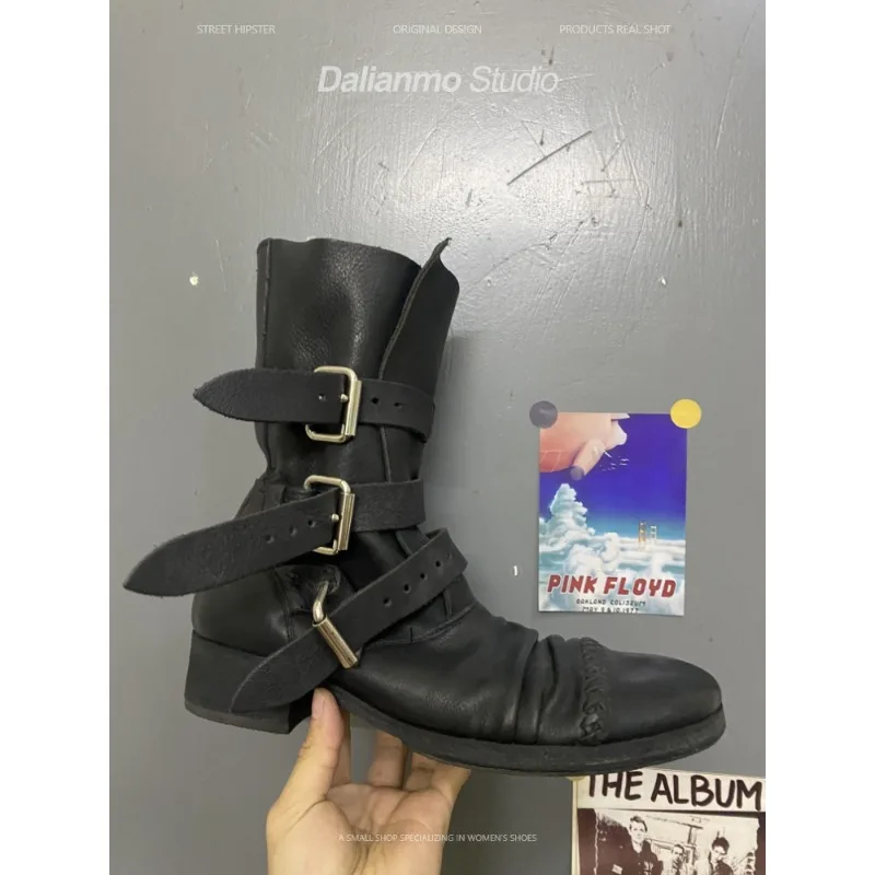 รองเท้าบูทหนังแท้สไตล์วินเทจสำ - Vintage Fashion Boots บทวิจารณ์และราคา