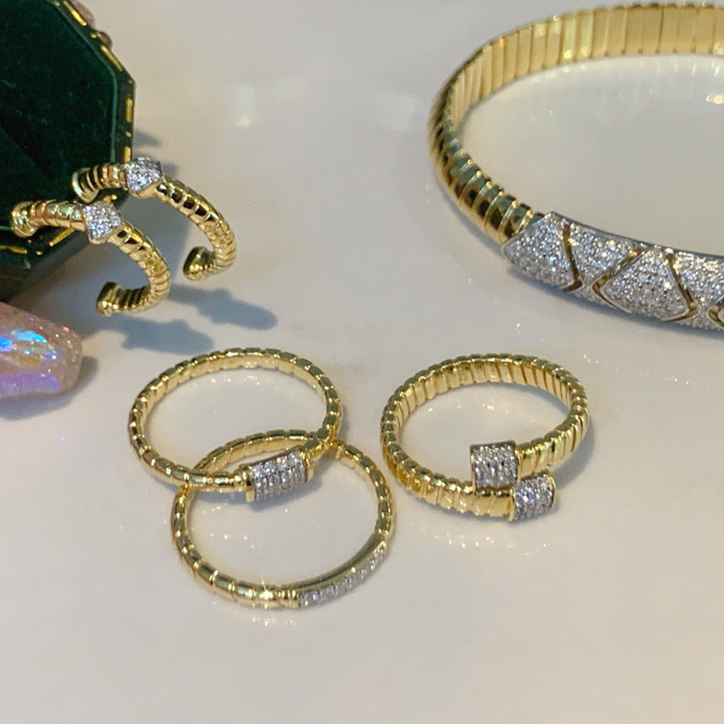 อาซูโอ แหวนทองคำ 18K ประดับเพช - Vintage Fashion Instagram บทวิจารณ์และราคา
