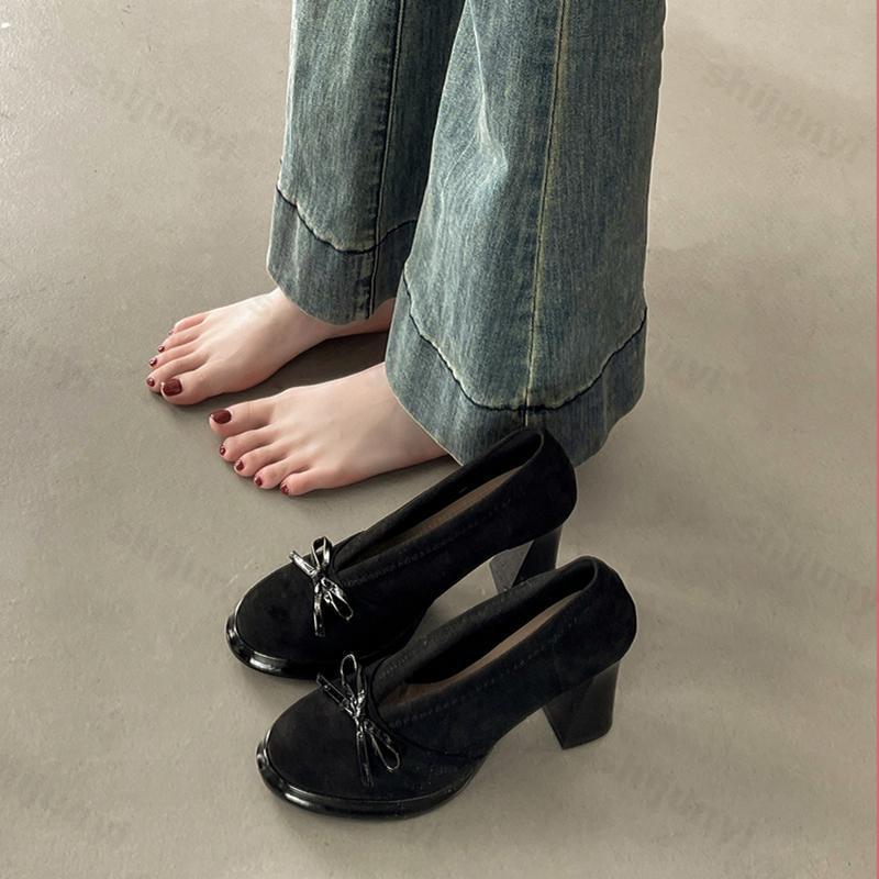 รองเท้าส้นสูงผู้หญิง ฤดูใบไม้ผ - Vintage Fashion Aesthetic บทวิจารณ์และราคา