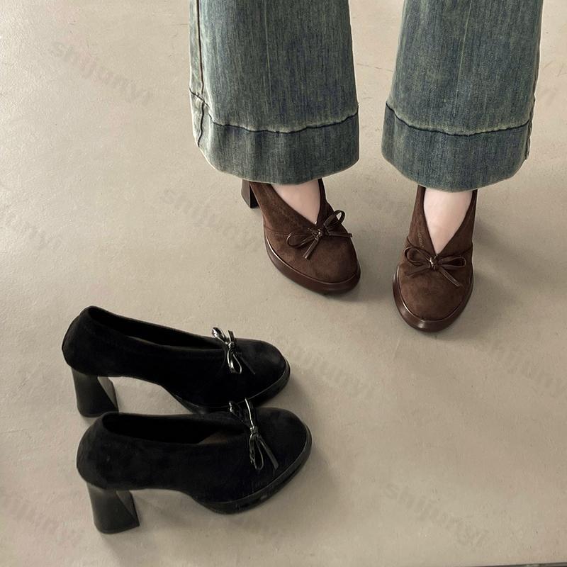 รองเท้าส้นสูงผู้หญิง ฤดูใบไม้ผ - Vintage Fashion Aesthetic บทวิจารณ์และราคา