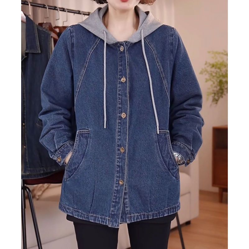แจ็คเก็ตยีนส์คุณภาพสูงสไตล์ยุโ - Patchwork Jean Jacket บทวิจารณ์และราคา