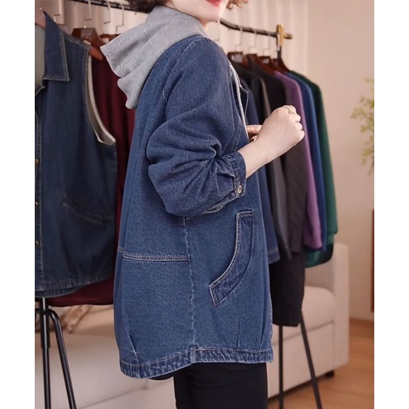 แจ็คเก็ตยีนส์คุณภาพสูงสไตล์ยุโ - Patchwork Jean Jacket บทวิจารณ์และราคา