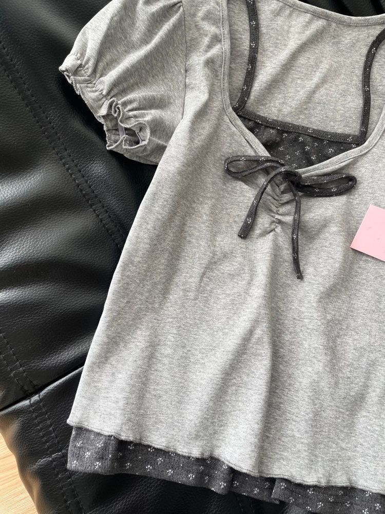 เสื้อครอปแขนพองสไตล์เกาหลี แฟช - Vintage Fashion Korea บทวิจารณ์และราคา