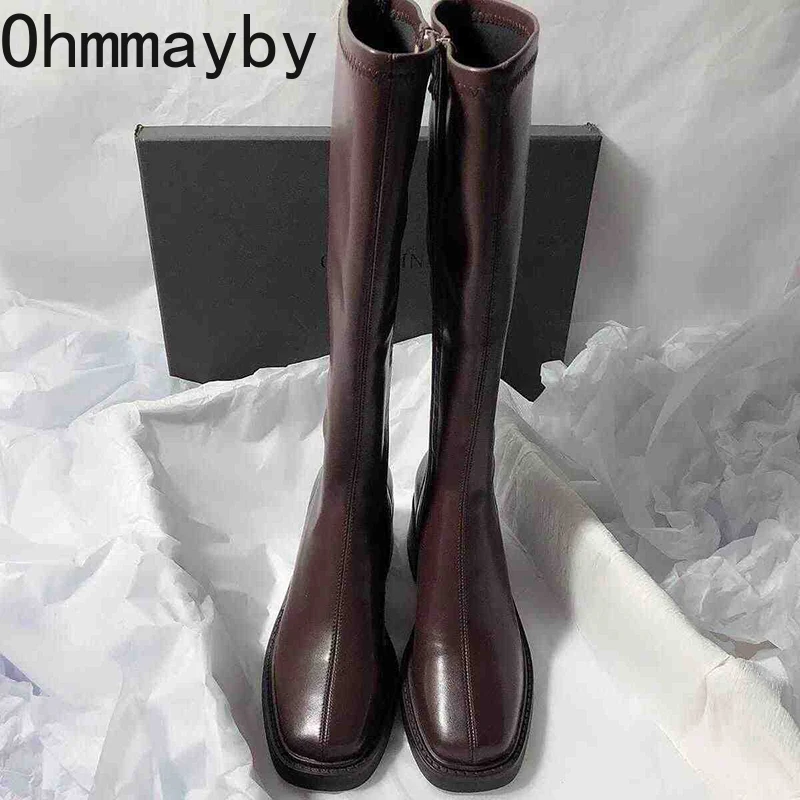 Vintage ส้นหนาผู้หญิงเข่ารองเท - Vintage Fashion Boots บทวิจารณ์และราคา