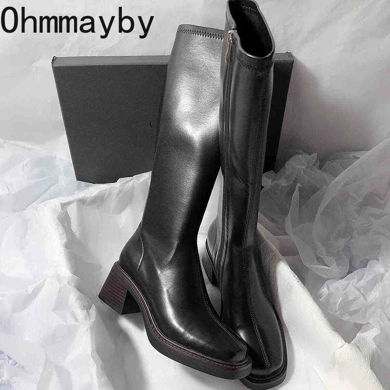 Vintage ส้นหนาผู้หญิงเข่ารองเท - Vintage Fashion Boots บทวิจารณ์และราคา