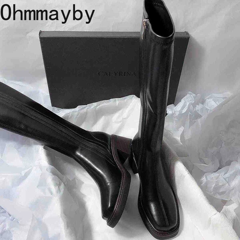 Vintage ส้นหนาผู้หญิงเข่ารองเท - Vintage Fashion Boots บทวิจารณ์และราคา