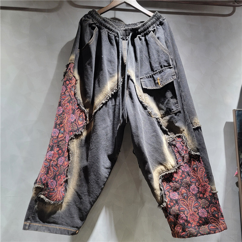 เสื้อแจ็คเก็ตยีนส์ผู้หญิง WTHT - Patchwork Jean Jacket บทวิจารณ์และราคา