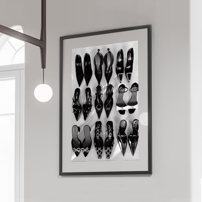 โปสเตอร์ศิลปะรองเท้าส้นสูงสีดำ - Vintage Vogue Fashion Poster บทวิจารณ์และราคา