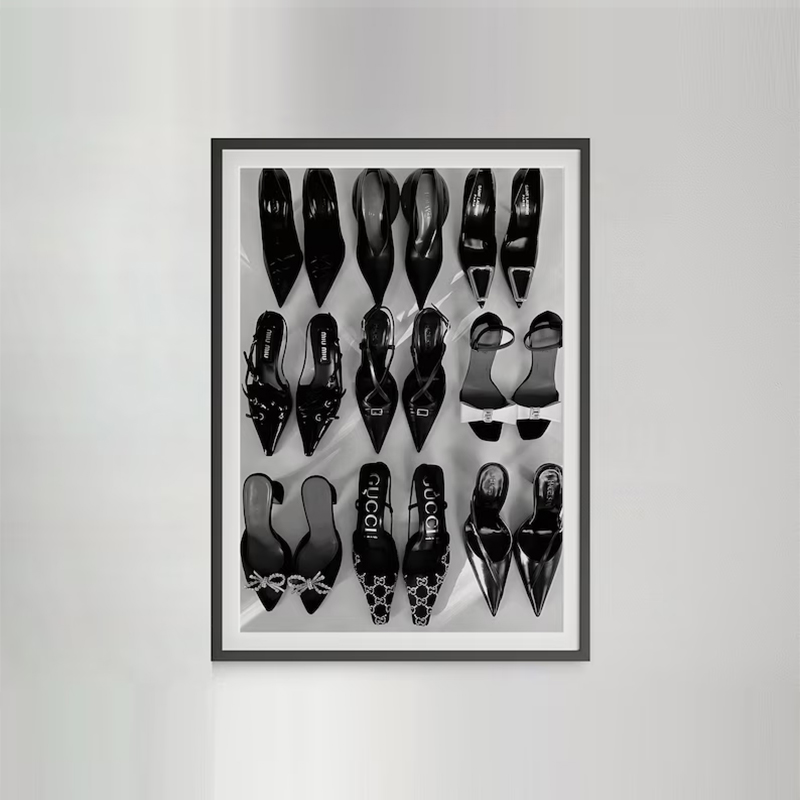โปสเตอร์ศิลปะรองเท้าส้นสูงสีดำ - Vintage Vogue Fashion Poster บทวิจารณ์และราคา