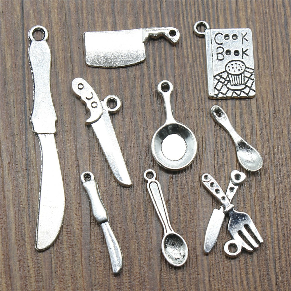 20pcs เครื่องครัว Charms สีเงิ - Vintage Fashion Coloring Book บทวิจารณ์และราคา