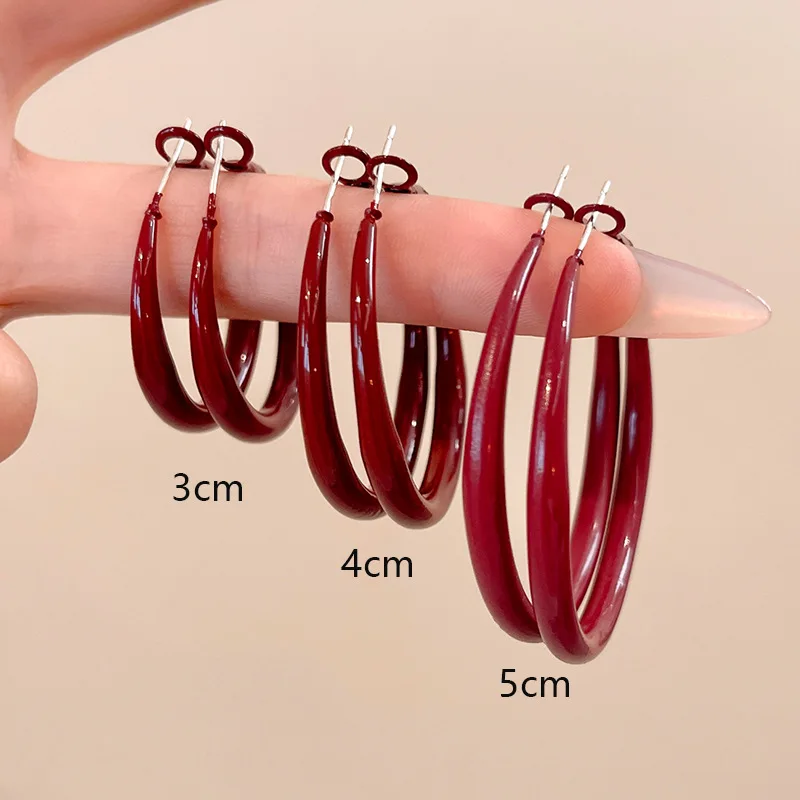 Charm อินเทรนด์ไวน์แดงเรขาคณิต - Vintage Fashion Korea บทวิจารณ์และราคา