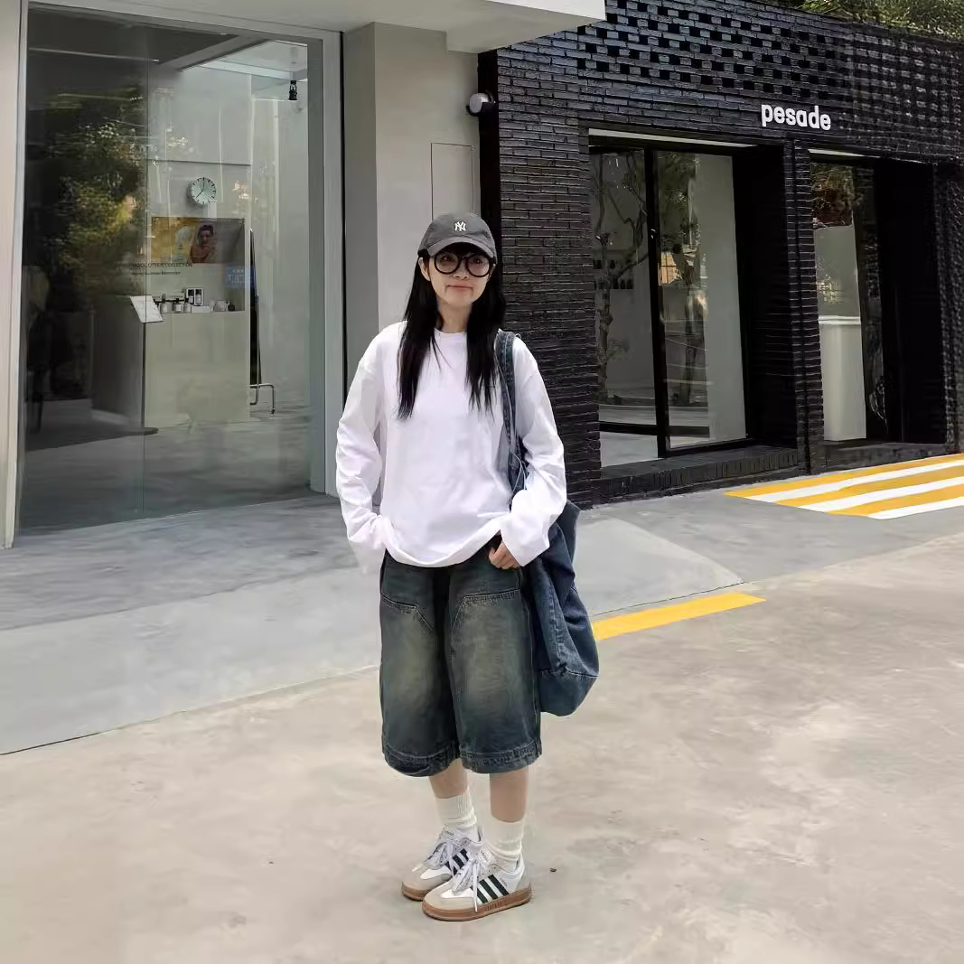 กางเกงยีนส์ขาสั้นทรงหลวมสไตล์ว - Vintage Fashion Jeans บทวิจารณ์และราคา