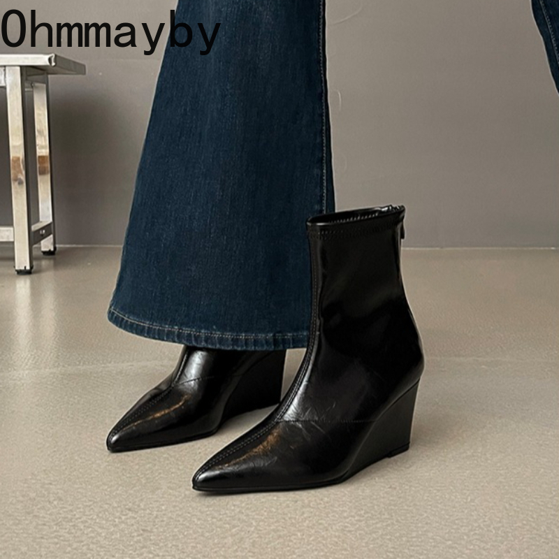 รองเท้าบูทส้นเตี้ยสไตล์วินเทจส - Vintage Fashion Female บทวิจารณ์และราคา