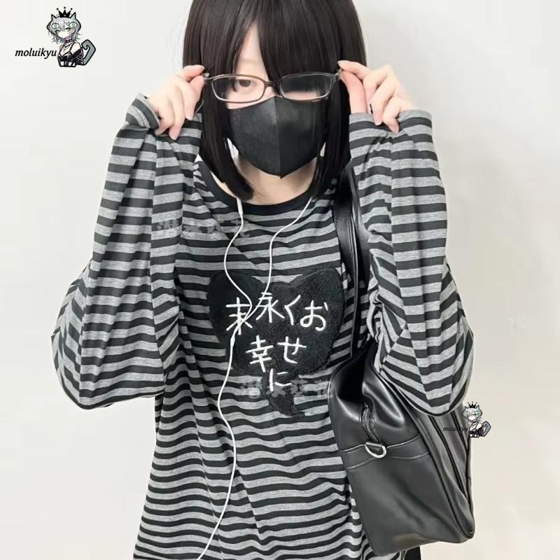 เสื้อยืดแขนยาวคอกลมสไตล์อเมริก - Vintage Fashion Design บทวิจารณ์และราคา