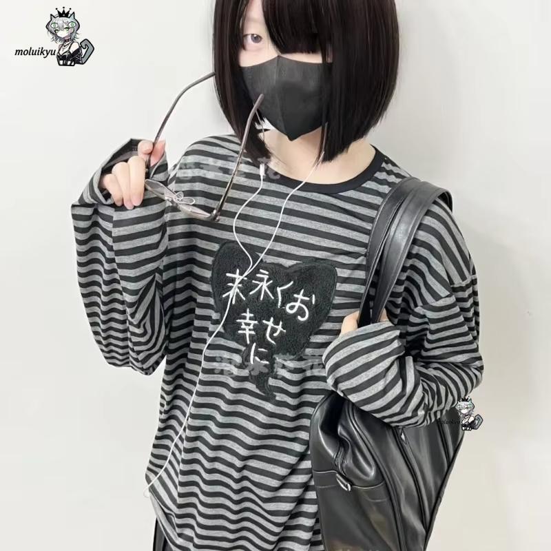 เสื้อยืดแขนยาวคอกลมสไตล์อเมริก - Vintage Fashion Design บทวิจารณ์และราคา