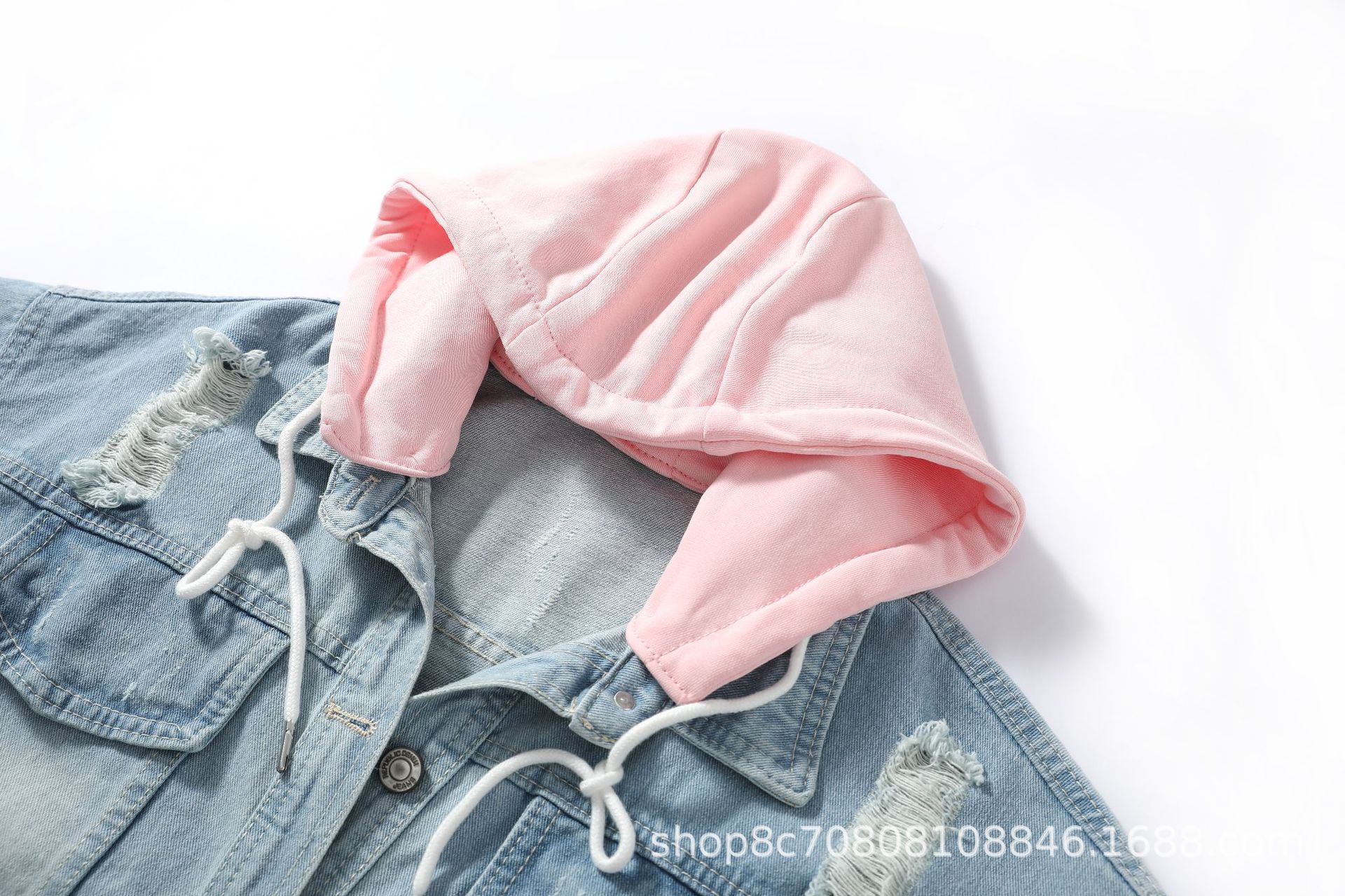 แจ็กเก็ตยีนส์สไตล์ยุโรปมีฮู้ดท - Patchwork Jean Jacket บทวิจารณ์และราคา