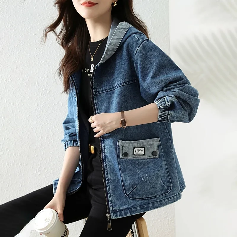 ใหม่ Splicing Zipper หญิงเสื้อ - Patchwork Jean Jacket บทวิจารณ์และราคา