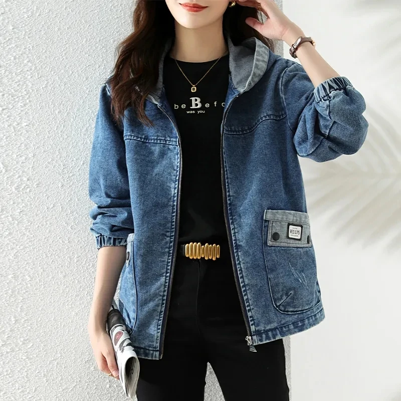 ใหม่ Splicing Zipper หญิงเสื้อ - Patchwork Jean Jacket บทวิจารณ์และราคา