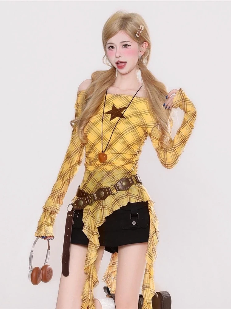 เสื้อยืดวินเทจลายสก๊อต Y2K สำห - Vintage Fashion Aesthetic บทวิจารณ์และราคา