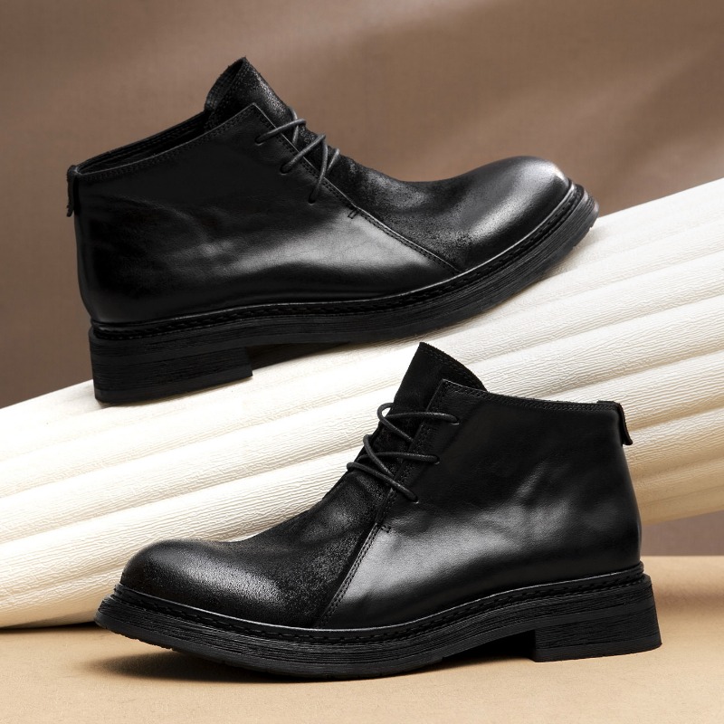 รองเท้าบูทหนังแท้สไตล์วินเทจสำ - Vintage Fashion Boots บทวิจารณ์และราคา