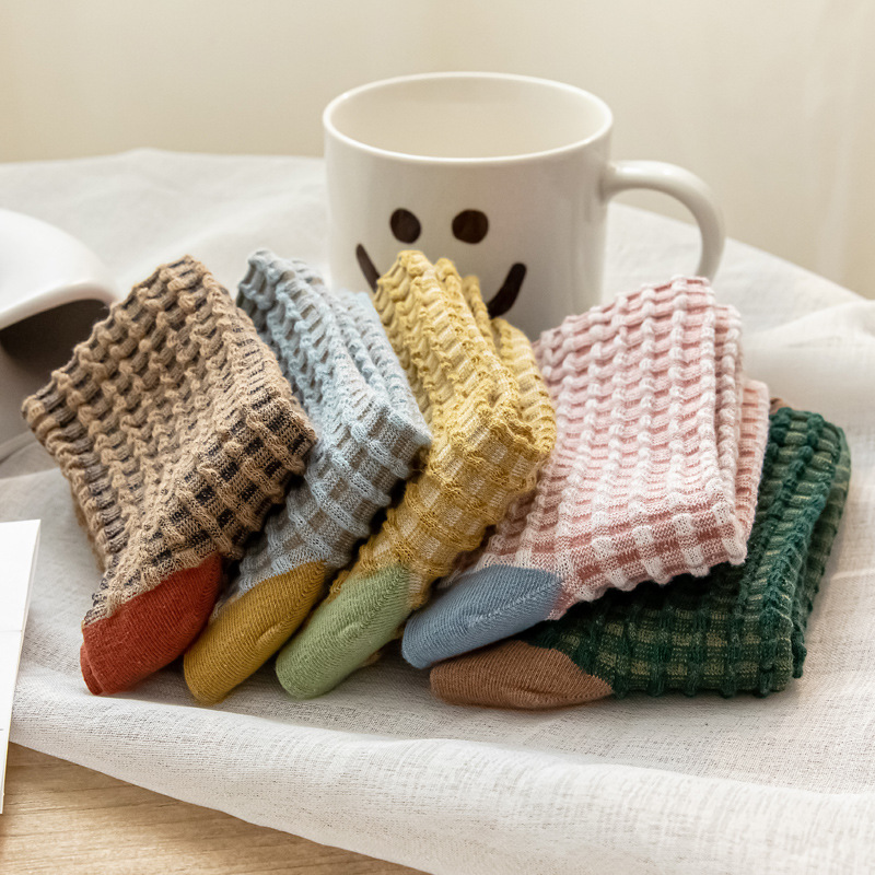 ถุงเท้าแฟชั่นสีขาวลายดอกไม้สไต - Vintage Fashion Korea บทวิจารณ์และราคา
