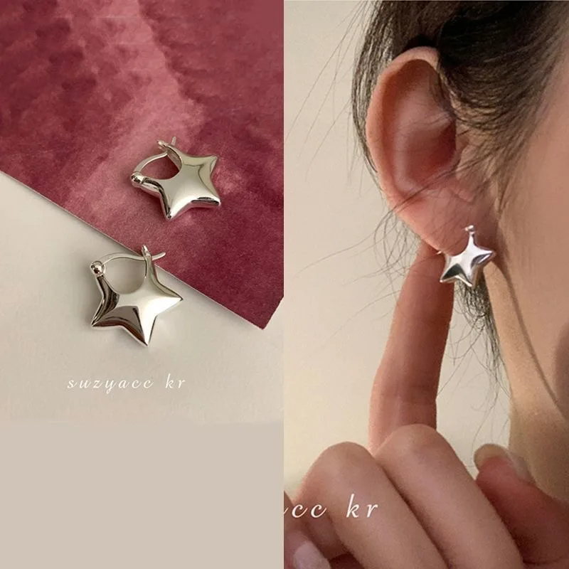 2023ใหม่ต่างหูห่วงห้าเหลี่ยมคล - Vintage Fashion Korea บทวิจารณ์และราคา