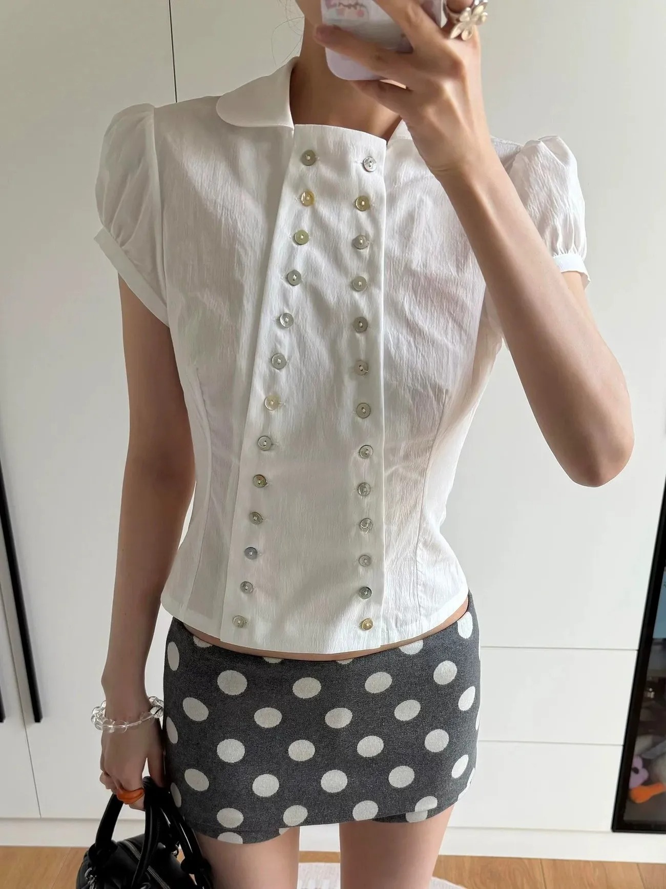 เสื้อเบลาส์คอปีเตอร์แพนสไตล์ Y - Vintage Fashion Korea บทวิจารณ์และราคา