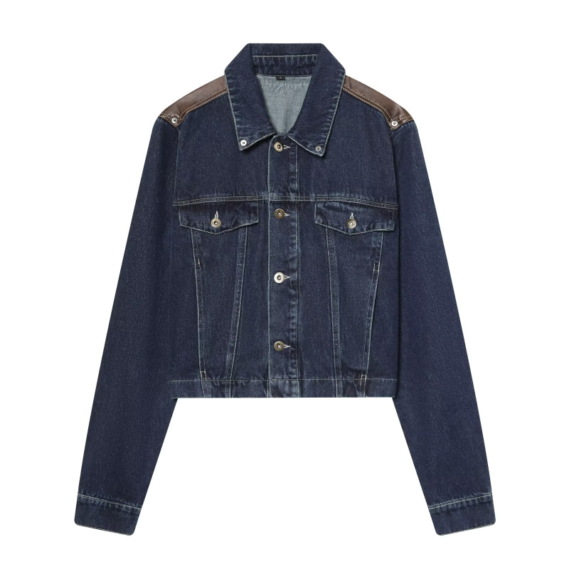 ชุดแจ็คเก็ตยีนส์และกางเกงยีนส์ - Patchwork Jean Jacket บทวิจารณ์และราคา