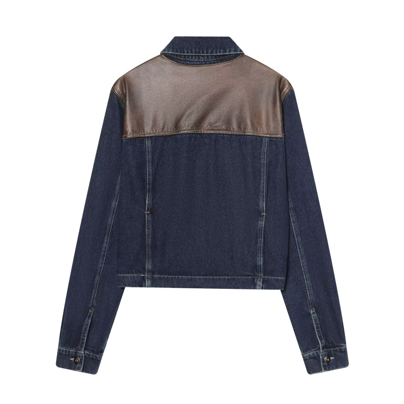 ชุดแจ็คเก็ตยีนส์และกางเกงยีนส์ - Patchwork Jean Jacket บทวิจารณ์และราคา