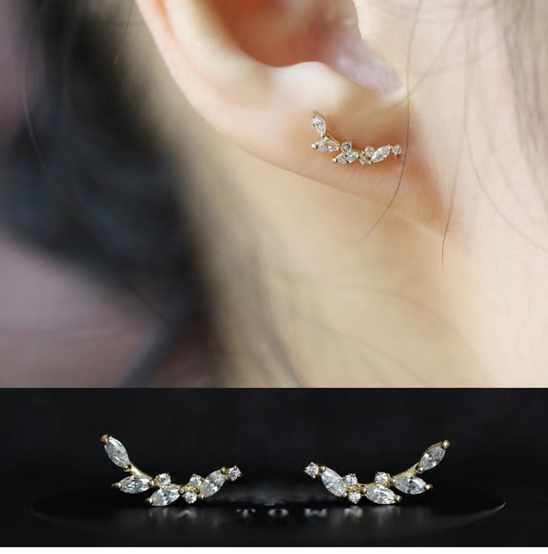 ต่างหูตุ้มหูข้าวสาลี zircon โค - Vintage Fashion Korea บทวิจารณ์และราคา