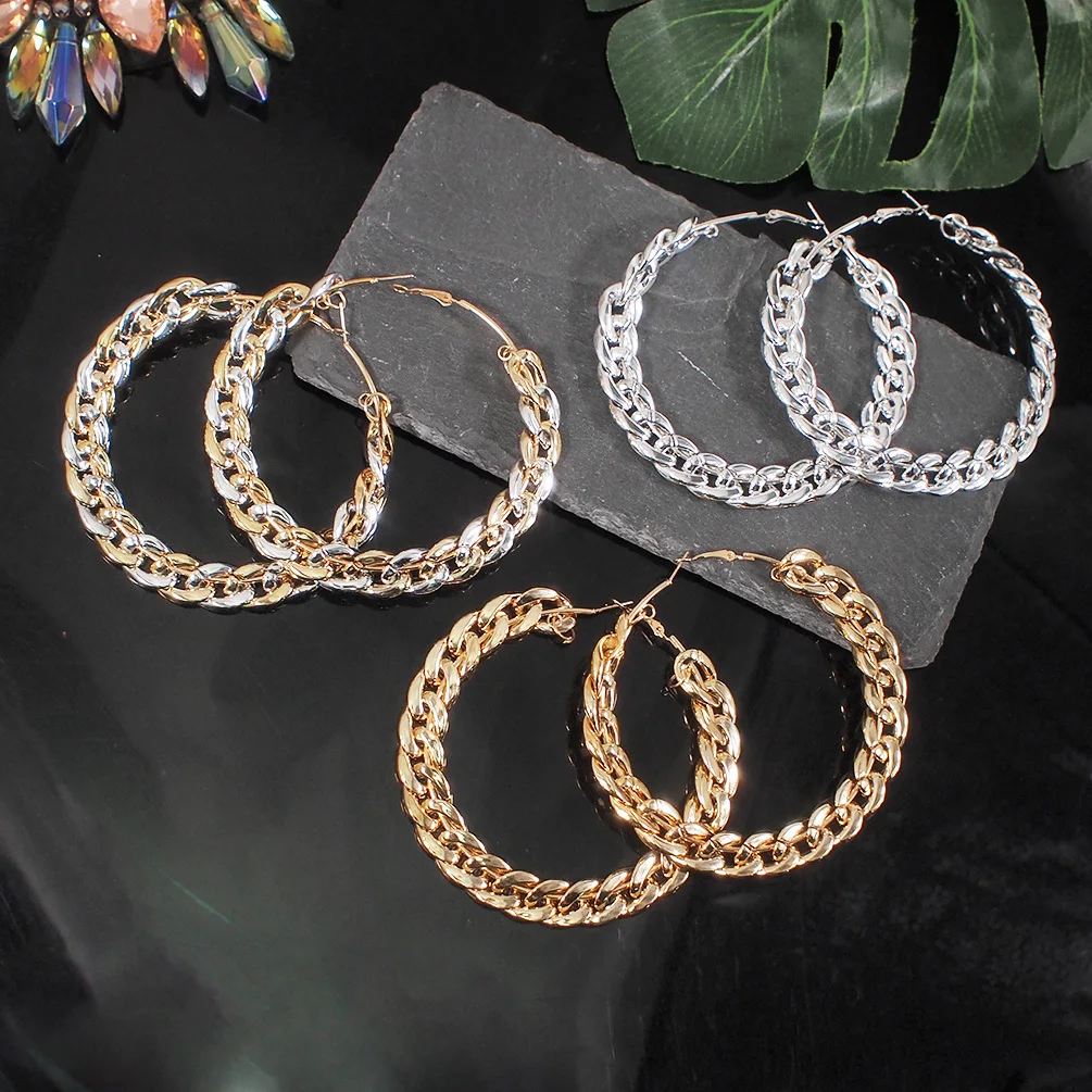 ต่างหูห่วงโซ่สีทองสไตล์เกาหลีส - Vintage Fashion Korea บทวิจารณ์และราคา