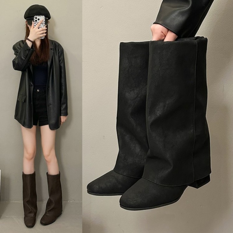 รองเท้าบูทแฟชั่นวินเทจหัวเหลี่ - Vintage Fashion Boots บทวิจารณ์และราคา