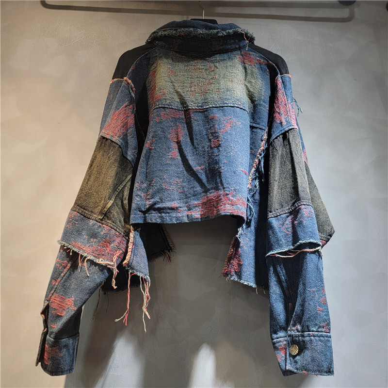WTHT ใหม่แฟชั่นผู้หญิง Patchwo - Patchwork Jean Jacket บทวิจารณ์และราคา