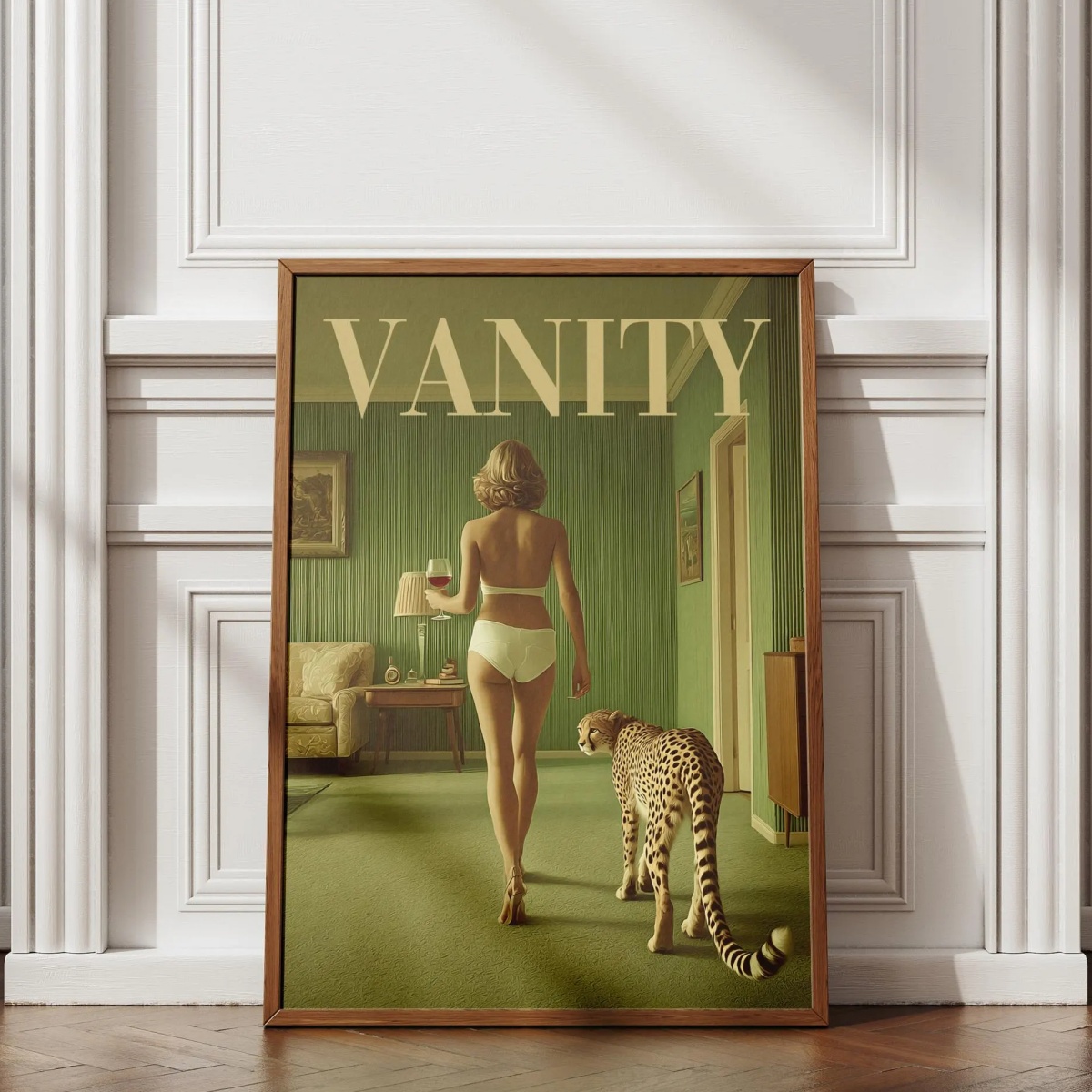โปสเตอร์ภาพพิมพ์ลายเสือชีตาห์บ - Vintage Vogue Fashion Poster บทวิจารณ์และราคา